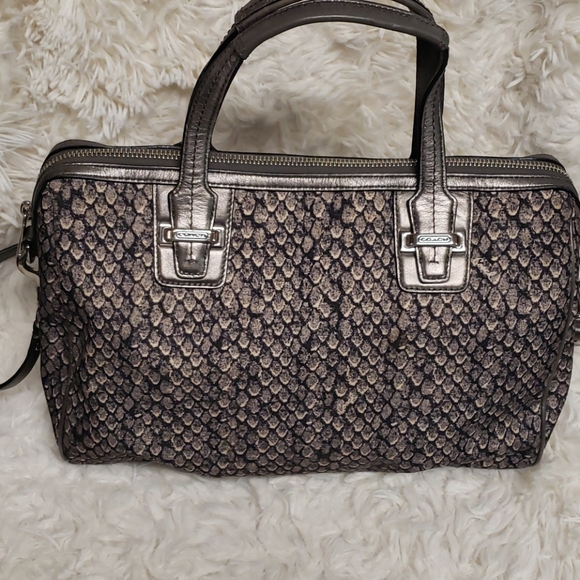 Coach Snake skin canvas purse - Picture 4 of 8